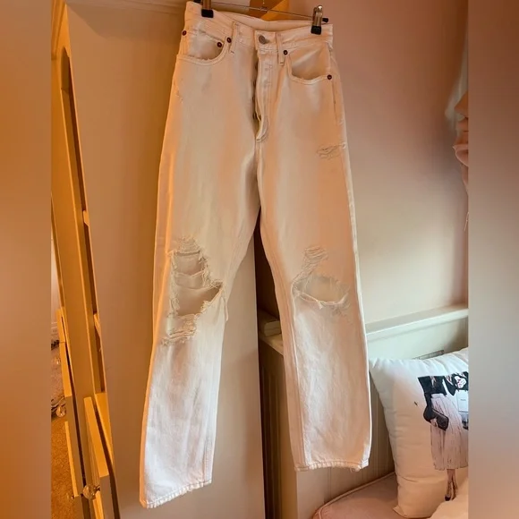 REVOLVE AGOLDE 90’s White Mid Rise Loose Jean